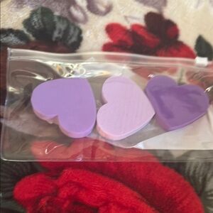 Heart-Shaped Purple Makeup Sponge Set